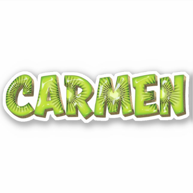 Carmen Name Kiwi Design Autocollants (Devant)