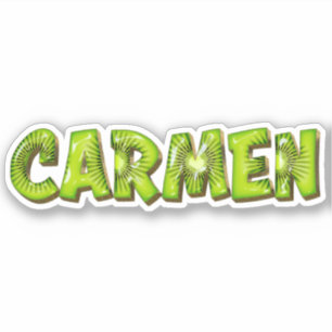 Carmen Name Kiwi Design Sticker
