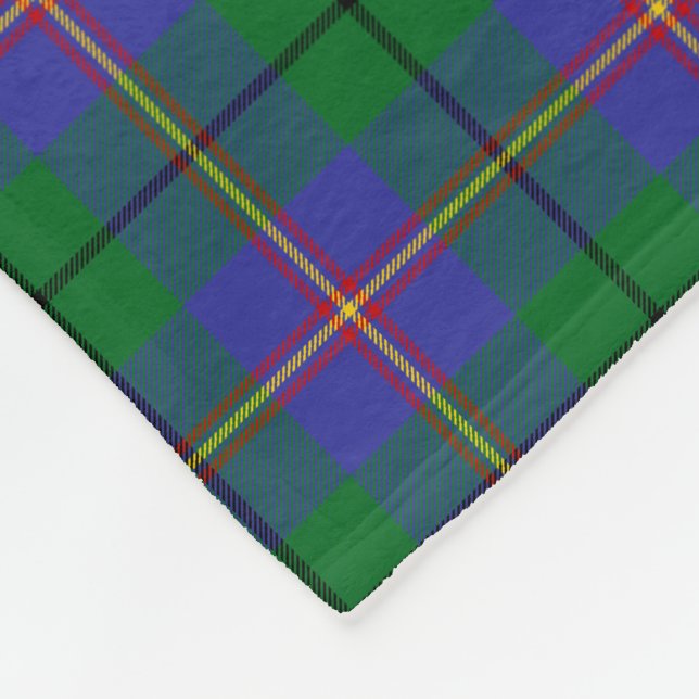 Carmichael Family Tartan Plaid Pattern Fleece Blanket (Corner)