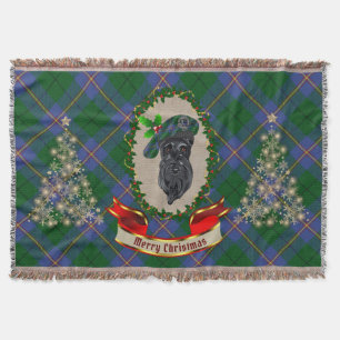 Carmichael Scottie Dog Christmas Throw Blanket