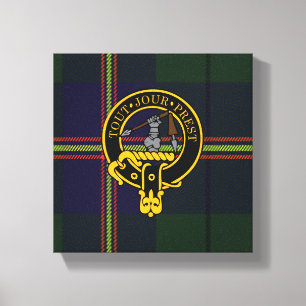 Carmichael Scottish Crest and Tartan Canvas print