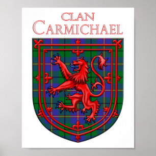 Carmichael Tartan Scottish Plaid Lion Rampant Poster