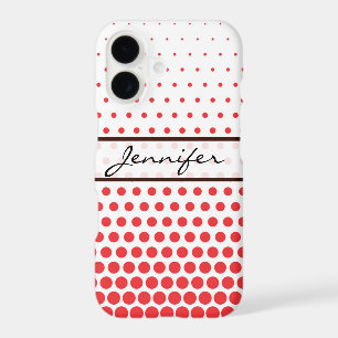 Carmine Pink Polka Dot Elegant Modern White