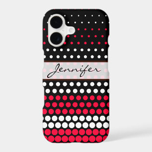 Carmine Red and White Polka Dot