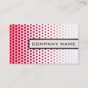 Carmine Red Polka Dot Elegant Modern White Business Card