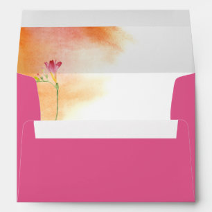 Carmine Rose Watercolor Freesia Envelope