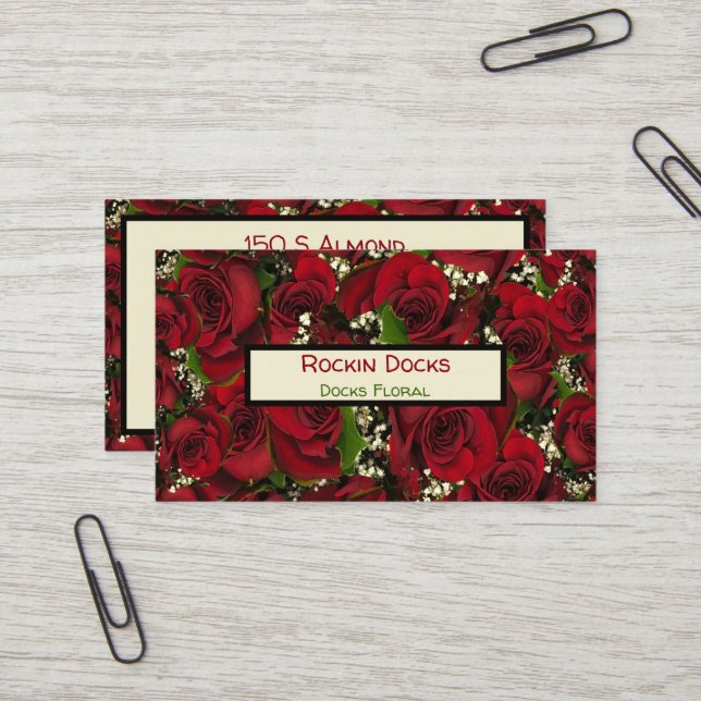 Carmine Roses Business Card (Front/Back In Situ)