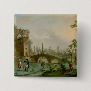 Carmontelle giving the Keys of the Parc 2 Inch Square Button