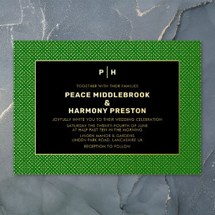 Carnaby Confetti Gold Green Black Wedding