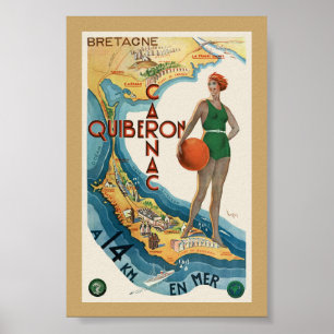 Carnac - Quiberon France Affiche Vintage 1930