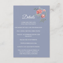 Carnation and Blue Enclosure Card Details