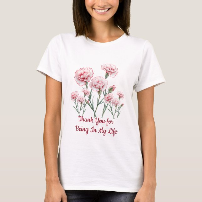  Carnation Anniversary T-Shirt for Wife (Front)