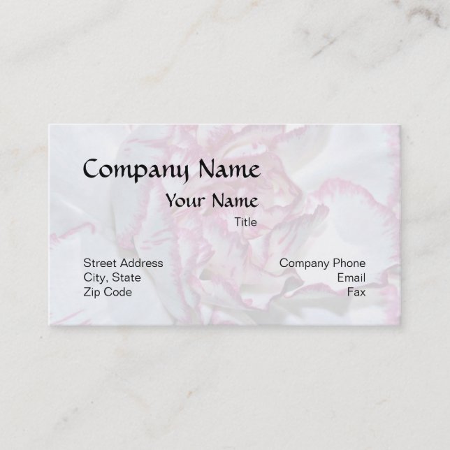 Carnation Background Business Card (Front)