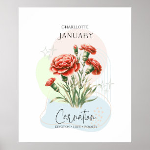 Carnation Birth Flower of January  Poster