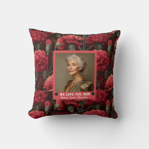 Carnation Bouquet Motherhood Cozy Home Unique Throw Pillow