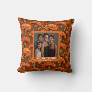Carnation Bouquet Motherhood Home Decor Romantic Throw Pillow