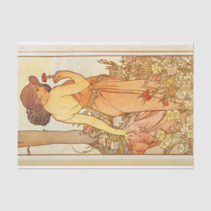 Carnation by Alphonse Mucha Tissue Paper
