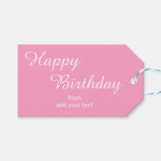 Carnation Flower Pink Birthday Gift Tags