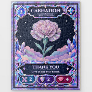 Carnation Flower, Rainbow Foil Art Jigsaw Puzzle