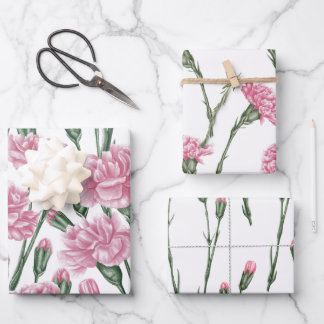 Carnation Flower Seamless Wrapping Paper Sheet