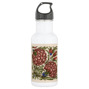 Carnation Flower Tile Antique Rustic Art 532 Ml Water Bottle