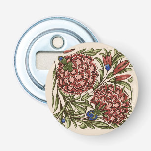 Carnation Flower Tile Antique Rustic Art Bottle Opener