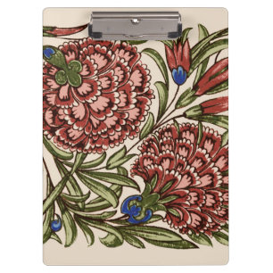 Carnation Flower Tile Antique Rustic Art Clipboard