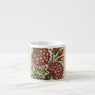 Carnation Flower Tile Antique Rustic Art Espresso Cup