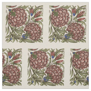 Carnation Flower Tile Antique Rustic Art Fabric