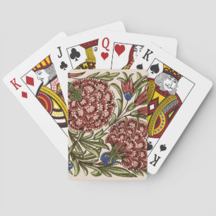 Carnation Flower Tile Antique Rustic Art Playing Cards