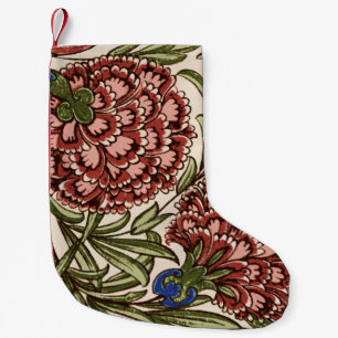 Carnation Flower Tile Antique Rustic Art Small Christmas Stocking