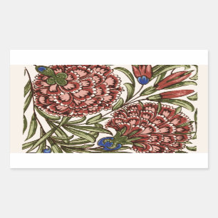 Carnation Flower Tile Antique Rustic Art Sticker