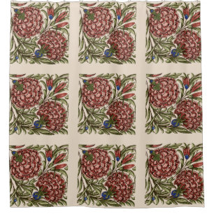 Carnation Flower Tile Antique Rustic De Morgan Art