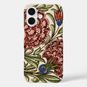 Carnation Flower Tile Antique Rustic De Morgan Art iPhone 16 Case