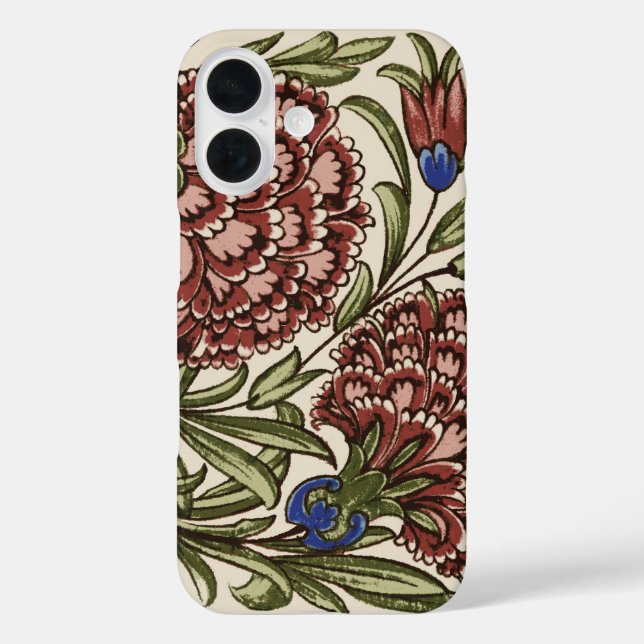 Carnation Flower Tile Antique Rustic De Morgan Art Case-Mate iPhone Case (Back)