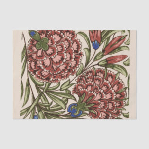 Carnation Flower Tile Antique Rustic De Morgan Art Tissue Paper