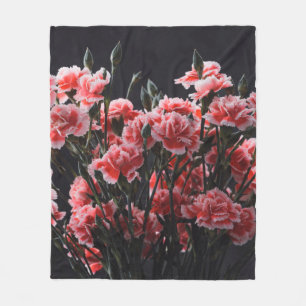 Carnation flowers bouquet vintage colour toned ove fleece blanket