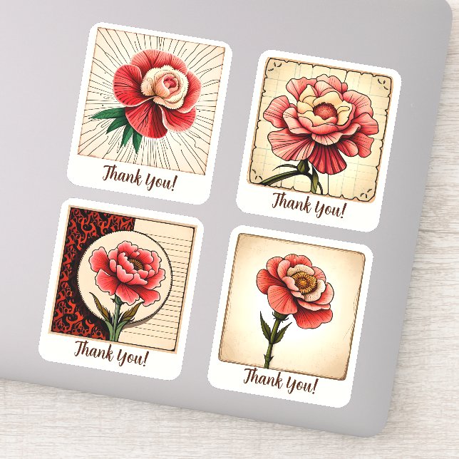 Carnation Flowers Groovy Retro Personalized (Detail)
