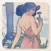 Carnation (Four Flowers), Alphonse Mucha