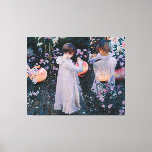 Carnation Lily Lily Rose John Singer Sargent Art Canvas Print (Front)