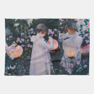 Carnation Lily Lily Rose John Singer Sargent Art Kitchen Towel