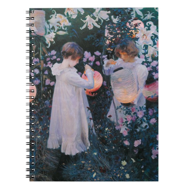 Carnation Lily Lily Rose John Singer Sargent Art Notebook (Front)