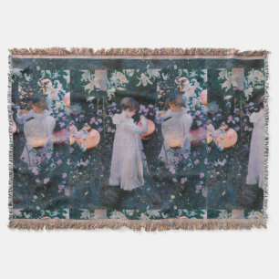 Carnation Lily Lily Rose John Singer Sargent Art Throw Blanket