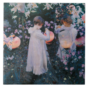 Carnation, Lily, Lily, Rose (John Singer Sargent) Tile