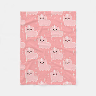 Carnation Pink Fluffy Unicorn Sparkles Fleece Blanket