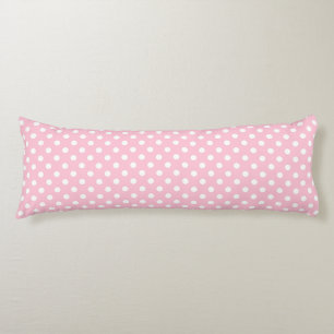 Carnation Pink Polka Dot Pattern Body Pillow