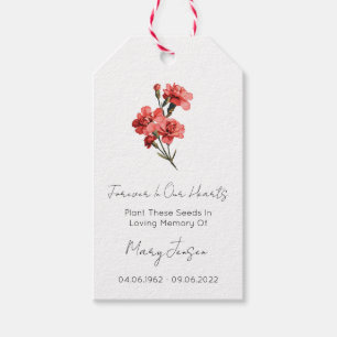 Carnation Seed Packet Funeral Gift Tags