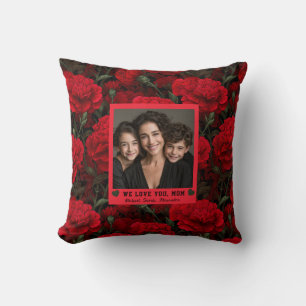 Carnation Stepmom Mama Aesthetic Decor Timeless Throw Pillow
