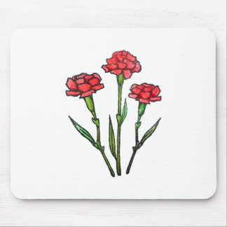 Carnation watercolor painting mouse pad