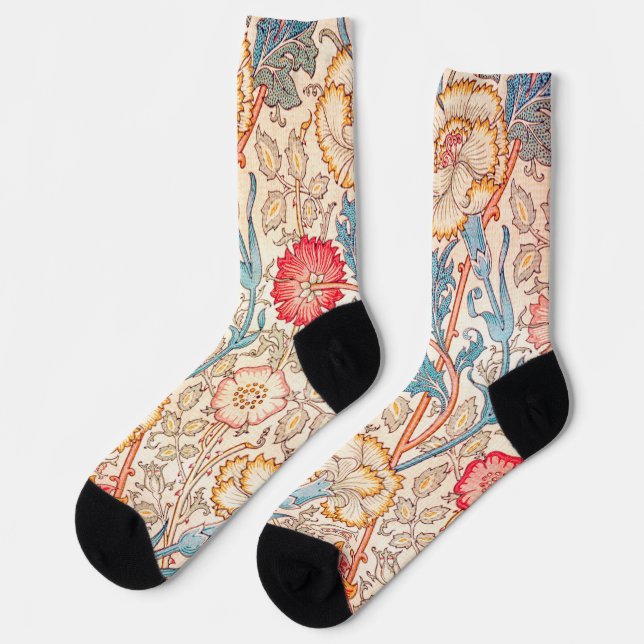 Carnation, William Morris Socks (Left)